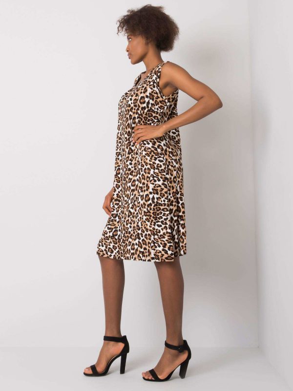 Black and beige leopard dress Althaia