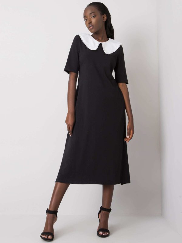 Black dress with collar Balsinde RUE PARIS