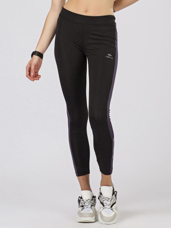 TOMMY LIFE Sport leggings black-purple