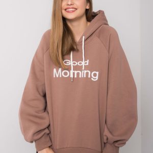 Light-brown padded oversize hooded sweatshirt by Alice