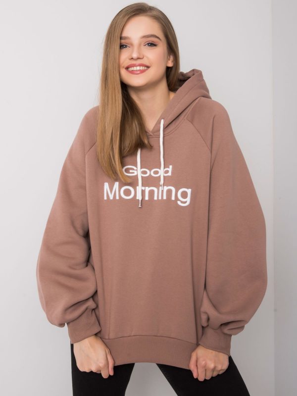 Light-brown padded oversize hooded sweatshirt by Alice