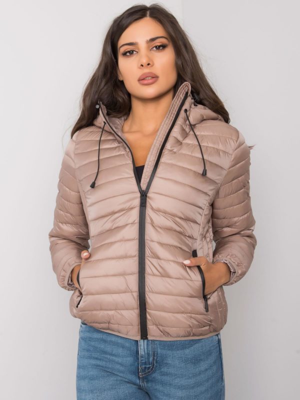 Ysaline dark beige quilted transitional jacket