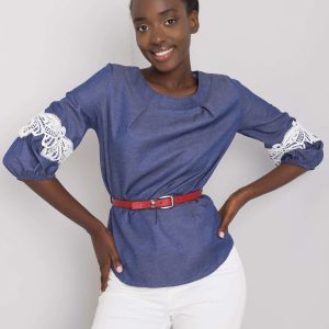 Blue blouse with belt Danna