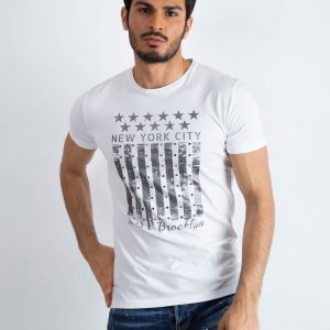 White Men's T-Shirt Designed