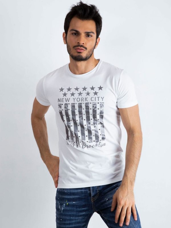 White Men's T-Shirt Designed