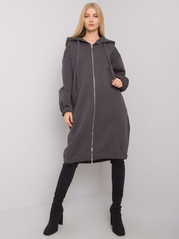 Yasemin Graphite Long Hoodie