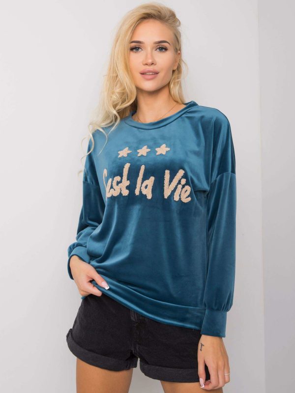 Women's marine velor sweatshirt Daveria