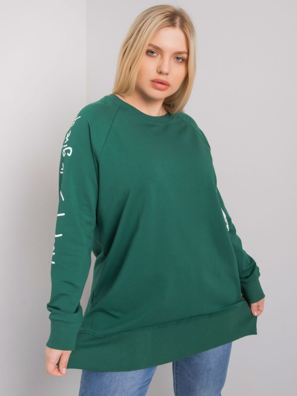 Dark green plus size sweatshirt tunic Parma