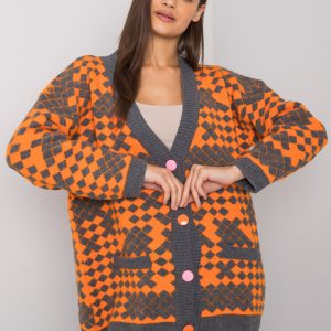 Orange-grey button-up jumper Janaya RUE PARIS