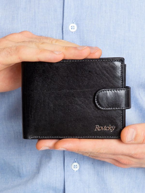 Black Horizontal Men's Leather Wallet