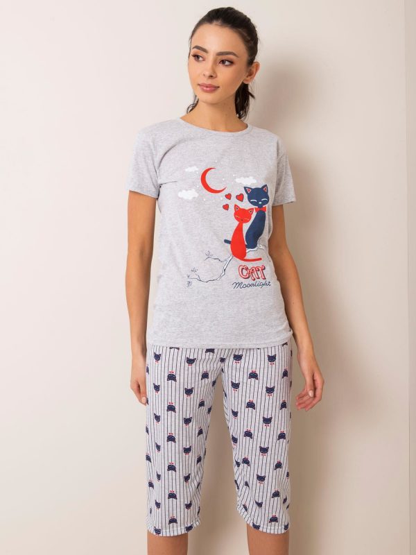 Grey Two-Piece Pattern Pyjamas