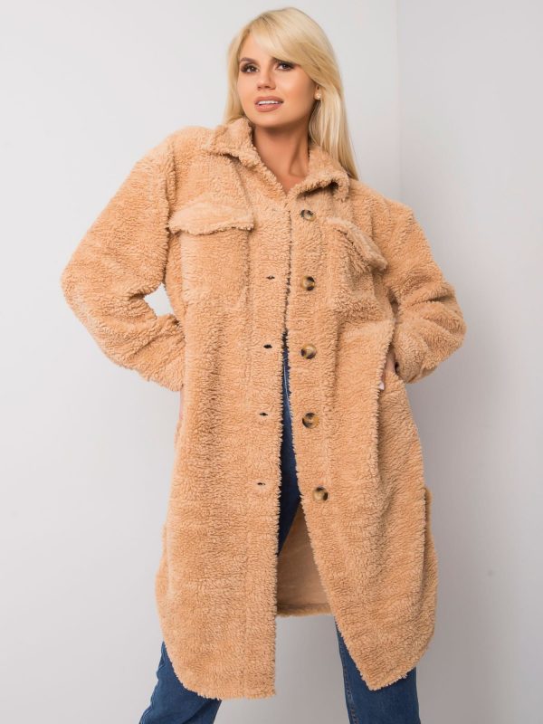 Camel long fur shirt Jolene RUE PARIS