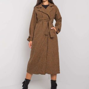 Camel black coat with Saavi belt