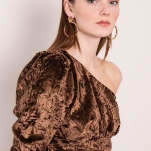 Brown velour blouse BSL