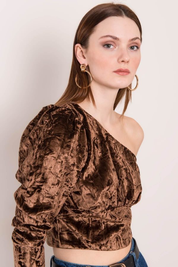 Brown velour blouse BSL