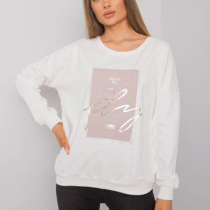 Ecru women's sweatshirt with Salisbury print