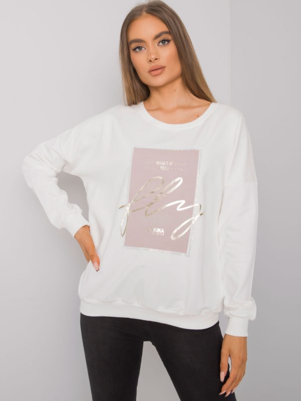 Ecru women's sweatshirt with Salisbury print