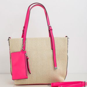 Pink Braided Shoulder Bag