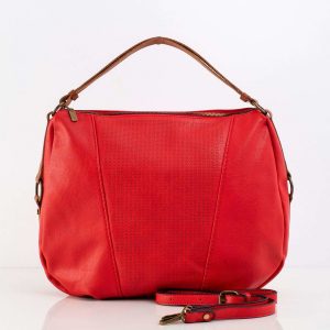 Red Women's Bag with Detachable Strap