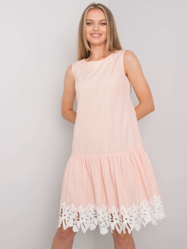 Frederica peach flounce dress