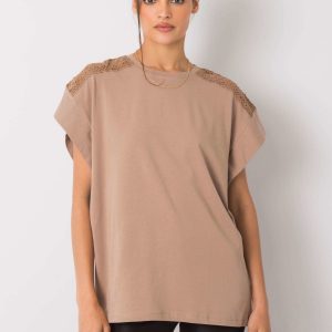 Dark beige casual blouse Denise