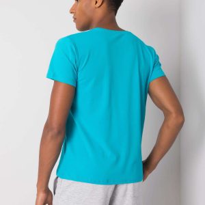 Men's Turquoise T-Shirt with Collin Print