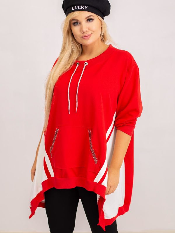 Red Plus Size Sweatshirt Later