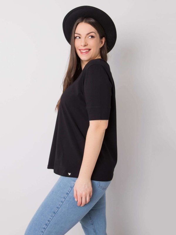 Black Plus Size Cotton T-Shirt Missy