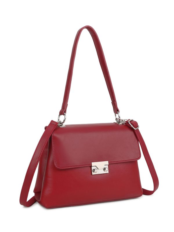 Maroon women's shoulder bag LUIGISANTO