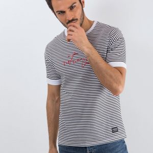 White and black T-shirt for men Yacht