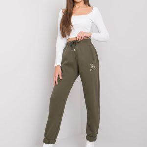 Clear khaki sweatpants with Lily inscription