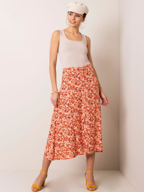 Beige and coral skirt Sibella RUE PARIS