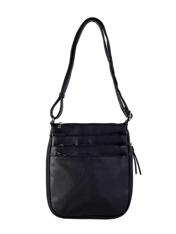 Black Small Shoulder Bag with Pockets