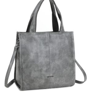 Grey urban bag made of eco leather LUIGISANTO