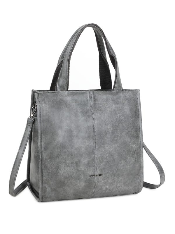 Grey urban bag made of eco leather LUIGISANTO