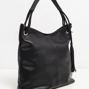 Black big faux leather bag