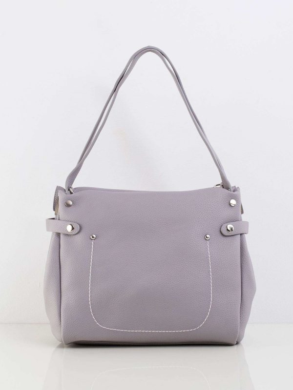 Grey eco-leather urban bag