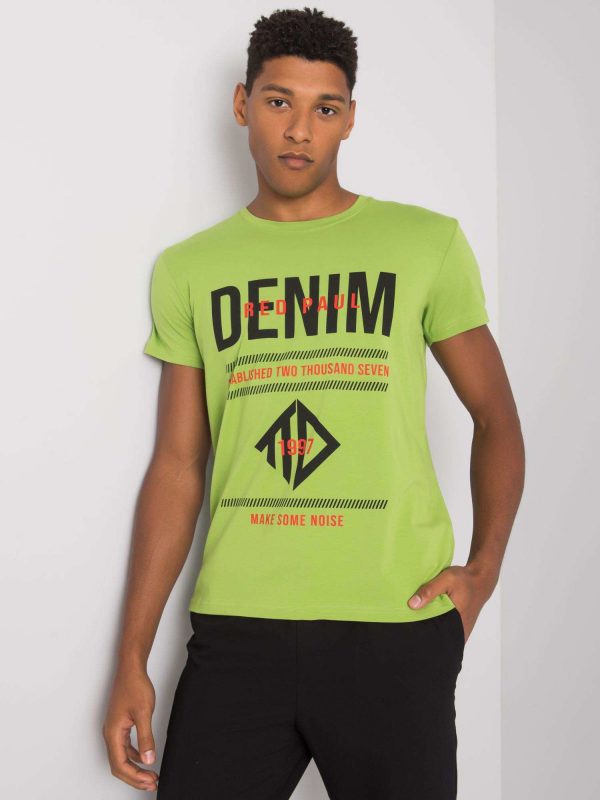 Bright khaki men's t-shirt with print Asher