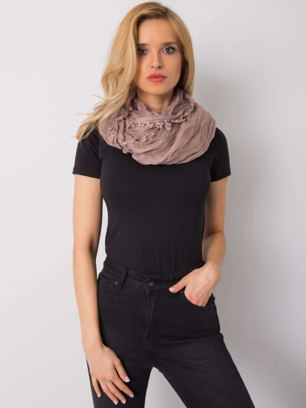 Brown scarf with fringes