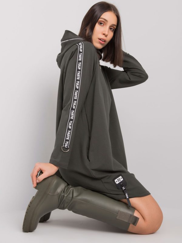 Dark Khaki Plus Size Lorcan Hooded Dress