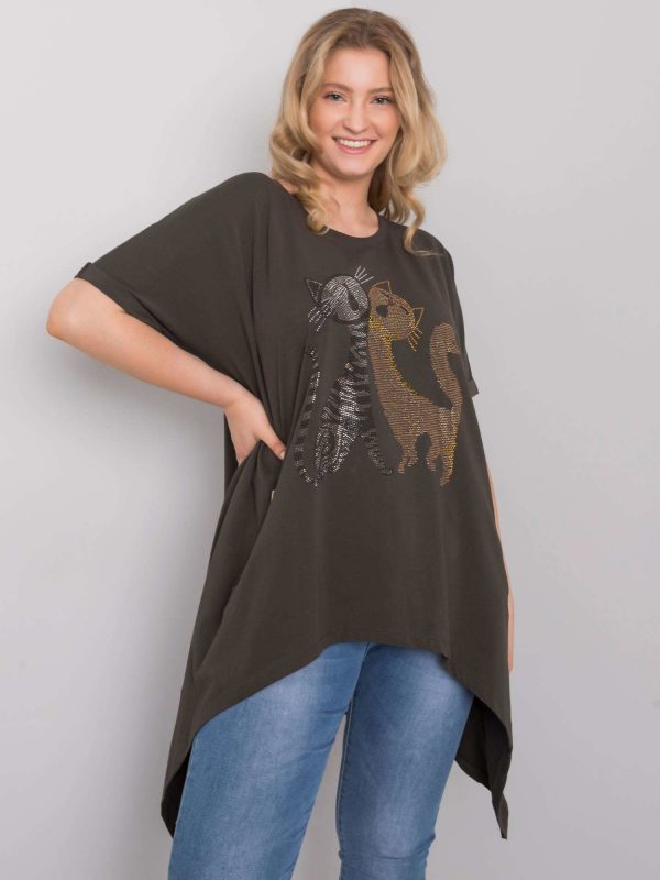 Dark Khaki Blouse Plus Size Midge