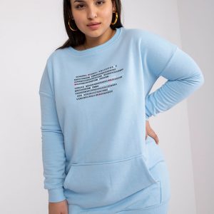 Light Blue Long Sweatshirt Plus Size Desiree