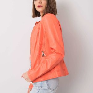 Ellie Orange Faux Leather Jacket