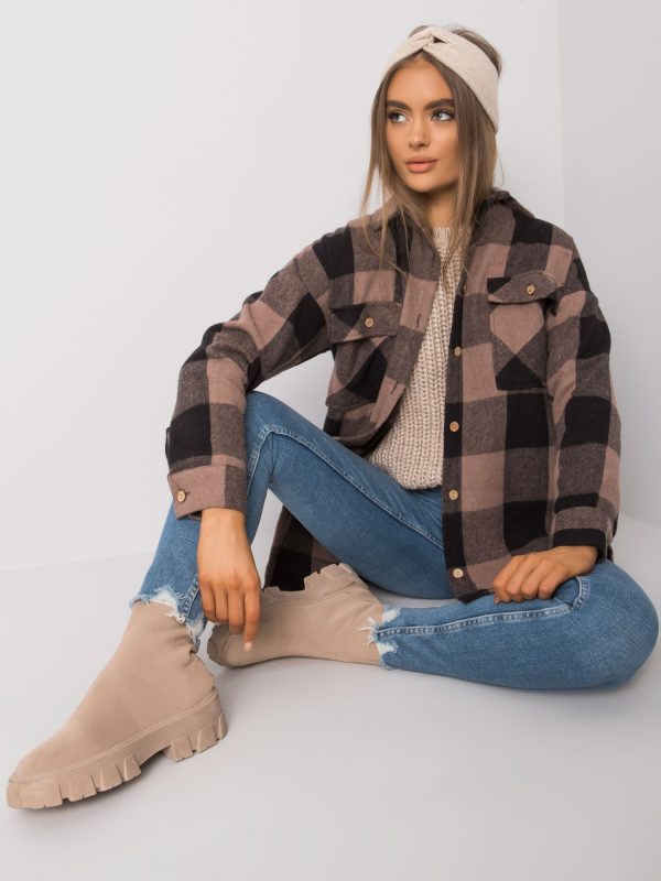 Brown and black plaid shirt for women Greenville RUE PARIS