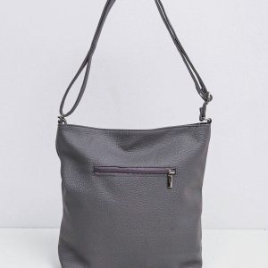 Grey women's bag with geometric motif