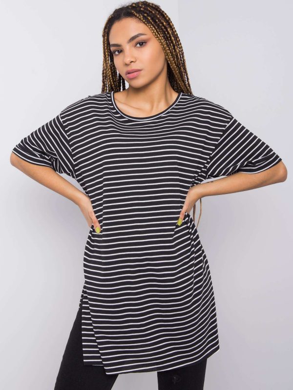 Black Aracely Striped T-Shirt