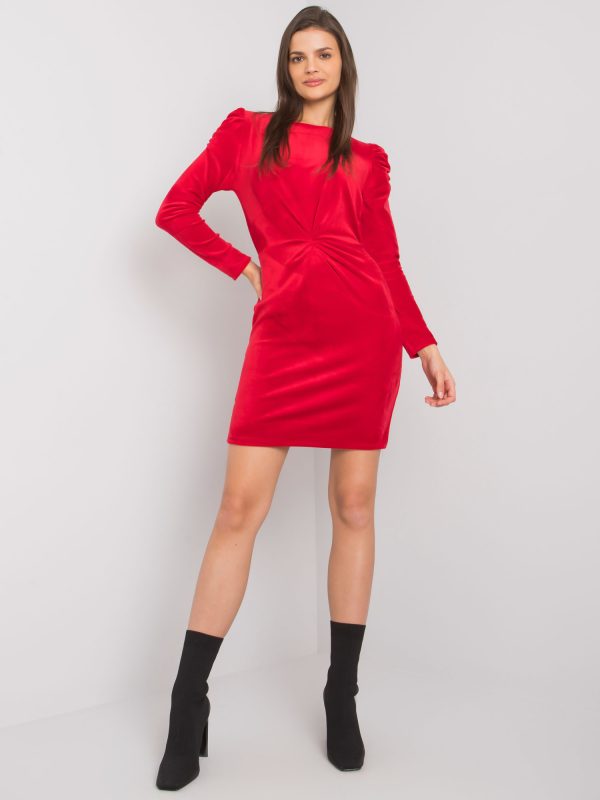 Ellara RUE PARIS red velour dress