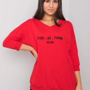 Red sweatshirt with the inscription Jolanda RUE PARIS