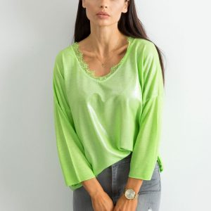 Green blouse with soft gloss