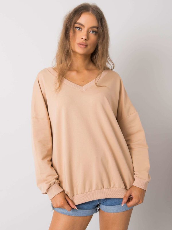 Lilyan's beige hoodless sweatshirt